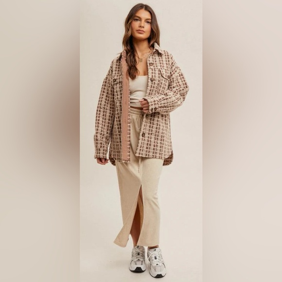 NWT Hem & Thread Cream and Brown Teddy Jacket Size Medium - Picture 4 of 12